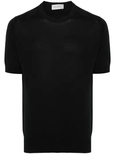 John Smedley Kempton Fine Knit Cotton T-shirt In Black