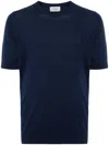 John Smedley Kempton Knitted Cotton T-shirt In Blue