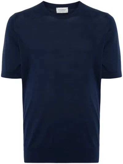 JOHN SMEDLEY KEMPTON KNITTED COTTON T-SHIRT