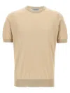 John Smedley "kempton" Crew Neck T-shirt In Beige