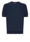 John Smedley Kempton Knitted Cotton T-shirt In Blue