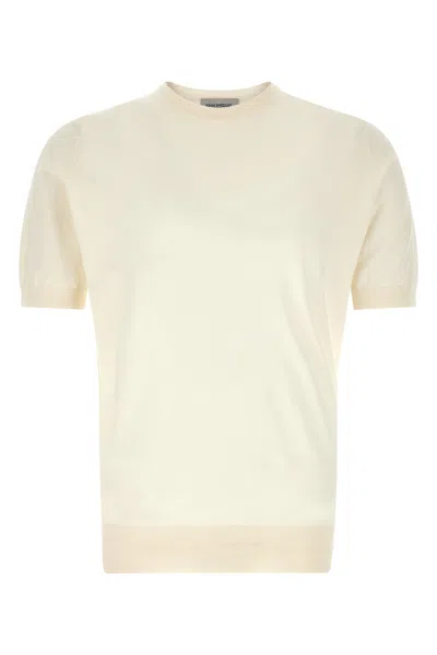John Smedley Crew Neck Kempton T-shirt In Neutral