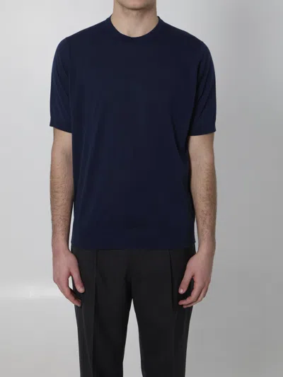 John Smedley Kempton Cotton T-shirt In Blue