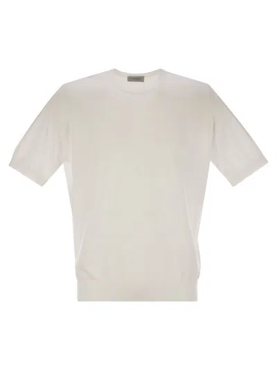 John Smedley Kempton Cotton Crew Neck Sweater In White