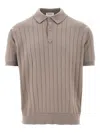 John Smedley Leeshaw Ribbed Cotton Polo Shirt In Neutrals