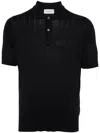 John Smedley Fine Knit Cotton Polo Shirt In Black