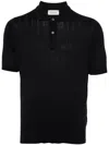 John Smedley Fine Knit Cotton Polo Shirt In Black