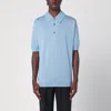 John Smedley Light Blue Isis Polo In Cotton In Light Blue
