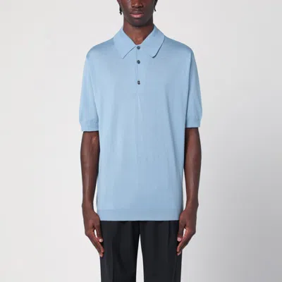 John Smedley Light Blue Isis Polo In Cotton