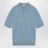John Smedley Light Blue Isis Polo In Cotton