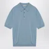 John Smedley Light Blue Isis Polo In Cotton