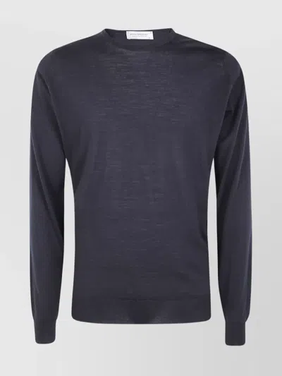 John Smedley Lightweight Knit Crew Neck Sweater In Blue