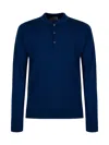 John Smedley Long Sleeve Polo Collar Sweater In Blue