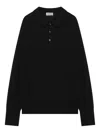 John Smedley Cotton Polo Shirt With Ribbed Cuffs And Hem In Black