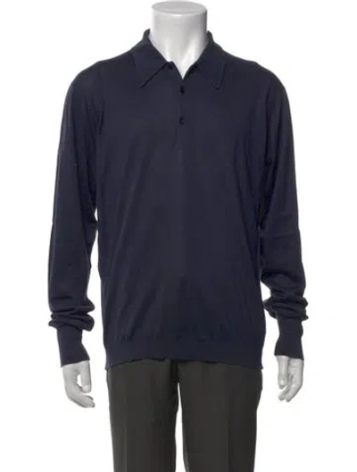 Pre-owned John Smedley Long Sleeve Shirt In Blue