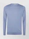 John Smedley Hatfield Long Sleeves Crewneck Pullover In Blue