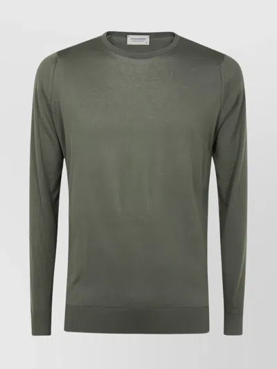 John Smedley Long Sleeves Crewneck Pullover In Green