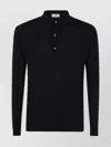 John Smedley Long Sleeves Polo Collar Sweater In Black