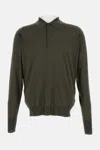 John Smedley Long Sleeves Polo In Green