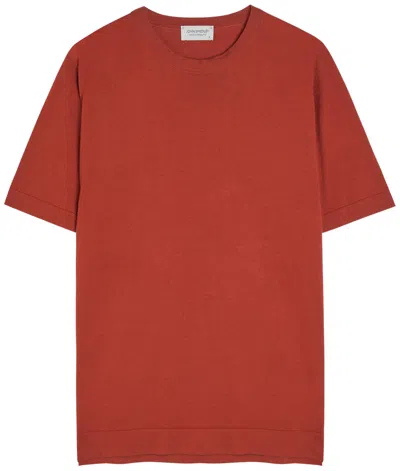 John Smedley Lorca Fine-knit Cotton T-shirt In Brown