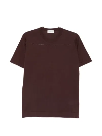 John Smedley Lorca Fine-knit T-shirt In Brown