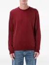 John Smedley Long Sleeve Ribbed Cuff Round Neck Sweater In Red