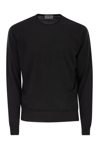 John Smedley Lundy - Crew Neck Jumper In Extra-fine Merino Wool In Black
