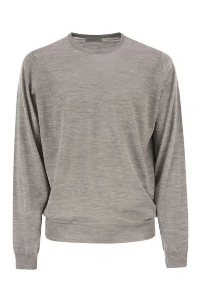 John Smedley Lundy - Crew Neck Jumper In Extra-fine Merino Wool In Gray