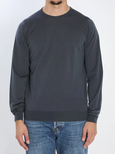 John Smedley Lundy Craw Neck Pullover In Gray