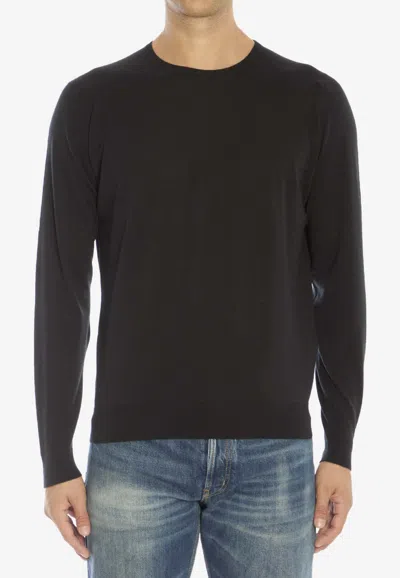 John Smedley Lundy Crewneck Sweater In Black