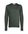 John Smedley Crew Neck Jersey Knit Sweater In Black