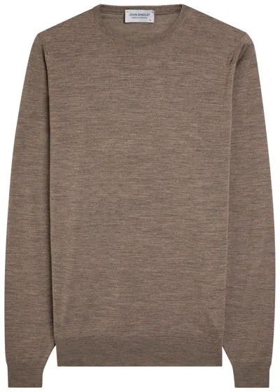 John Smedley Lundy Fine-knit Merino Wool Jumper In Brown