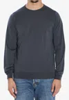 John Smedley Slate Grey Merino Wool Crew Neck Pullover In Blue