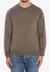 John Smedley Lundy Knitted Crewneck Sweater In Brown