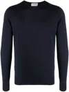 John Smedley Marcus Virgin Wool Crewneck Sweater In Blue