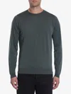 John Smedley Crew Neck Jersey Knit Sweater In Green