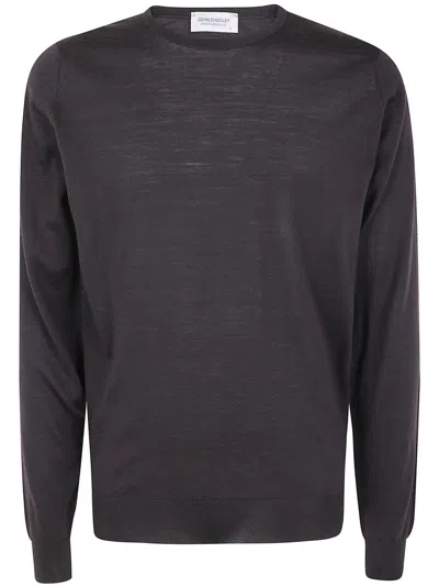 John Smedley Lightweight Crew Neck Knit Pullover In Brown