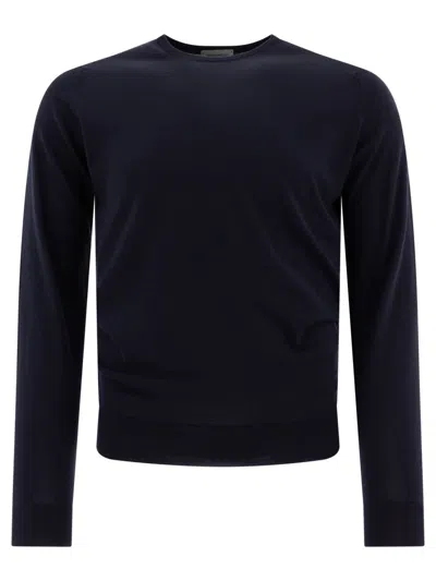 John Smedley "lundy" Crew Neck Sweater In Blue