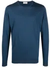 John Smedley Marcus Extra Fine Merino Wool Jumper Clothing In Blue