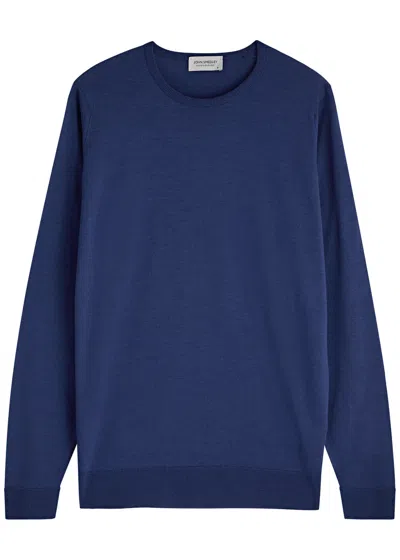 John Smedley Lundy Wool Jumper In Blue