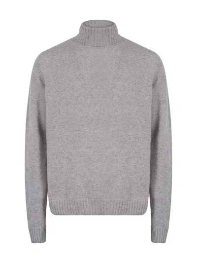 John Smedley Turtle Neck Pullover In Grey