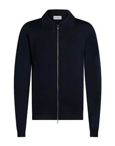 John Smedley Man Cardigan Midnight Blue Size Xxl Virgin Wool