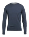 John Smedley Man Sweater Slate Blue Size M Merino Wool