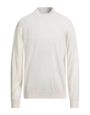 John Smedley Man Turtleneck Ivory Size Xl Merino Wool In White