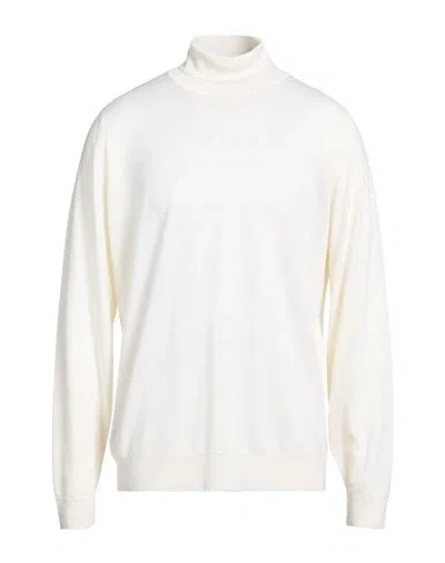 John Smedley Man Turtleneck Ivory Size Xxl Merino Wool In White