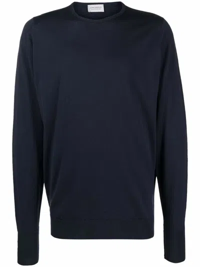 John Smedley Marcus Crew-neck Knitted Jumper In Blue