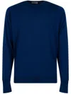 John Smedley Soft Lightweight Knit Sweater With Round Neck In Blue