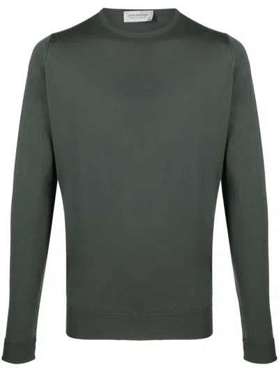 John Smedley Marcus Long Sleeves Crew Neck Pullover In Green