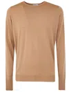 John Smedley Marcus Long Sleeves Crew Neck Pullover Clothing In Brown