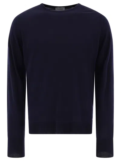 John Smedley Hatfield Long Sleeves Crewneck Pullover In Blue